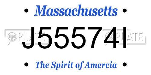 J55574I Massachusetts License Plate