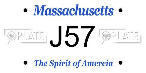 J57 Massachusetts License Plate