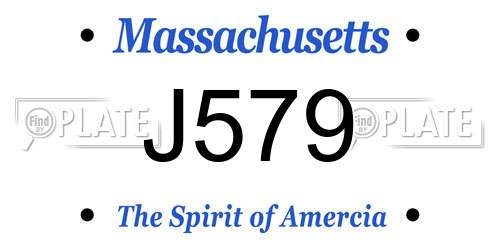 J579 Massachusetts License Plate