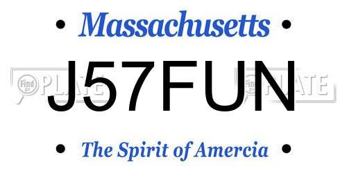 J57FUN Massachusetts License Plate