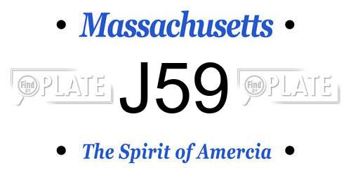 J59 Massachusetts License Plate