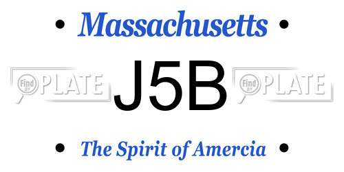 J5B Massachusetts License Plate