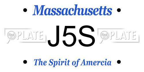 J5S Massachusetts License Plate