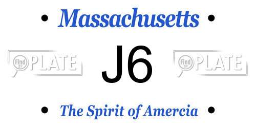 J6 Massachusetts License Plate