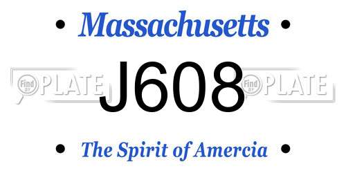 J608 Massachusetts License Plate
