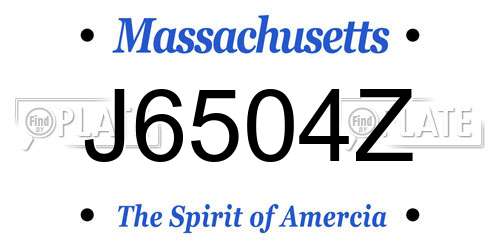 J6504Z Massachusetts License Plate