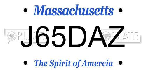 J65DAZ Massachusetts License Plate