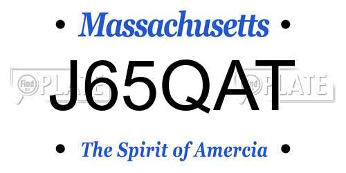 J65QAT Massachusetts License Plate