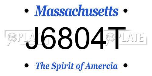 J6804T Massachusetts License Plate