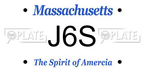 J6S Massachusetts License Plate