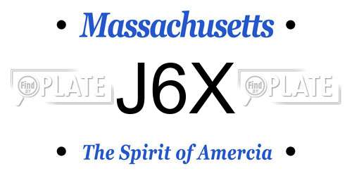 J6X Massachusetts License Plate