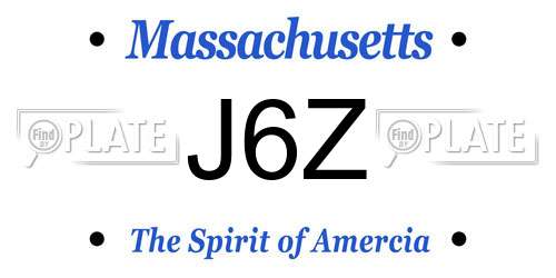 J6Z Massachusetts License Plate