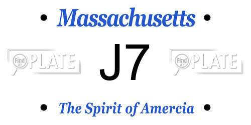 J7 Massachusetts License Plate