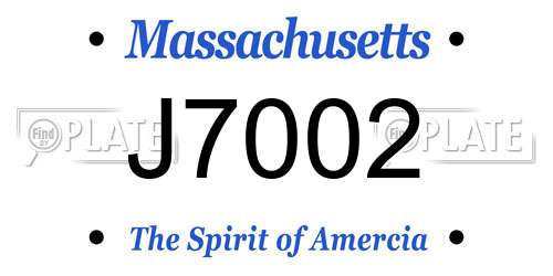 J7002 Massachusetts License Plate