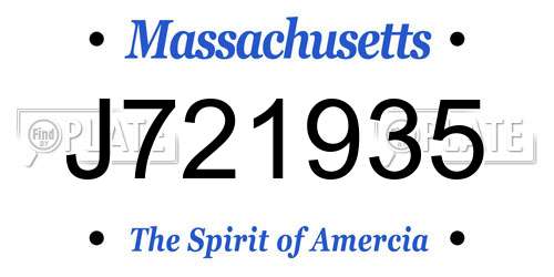 J721935 Massachusetts License Plate
