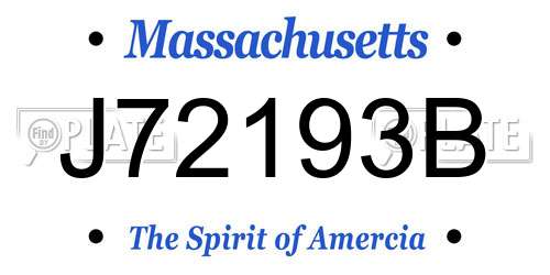 J72193B Massachusetts License Plate