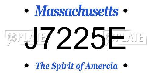 J7225E Massachusetts License Plate
