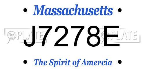 J7278E Massachusetts License Plate