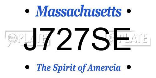 J727SE Massachusetts License Plate