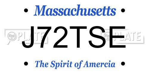 J72TSE Massachusetts License Plate