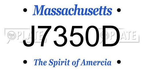 J7350D Massachusetts License Plate