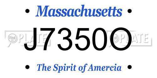 J7350O Massachusetts License Plate