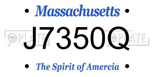 J7350Q Massachusetts License Plate