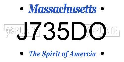 J735DO Massachusetts License Plate