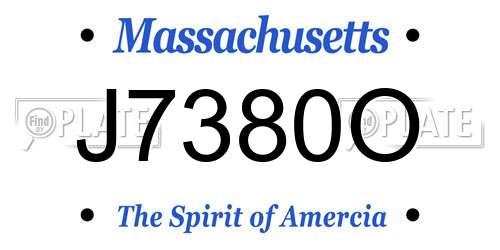 J7380O Massachusetts License Plate