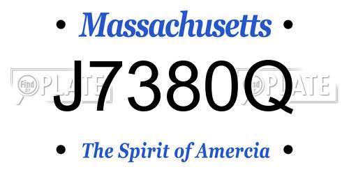J7380Q Massachusetts License Plate