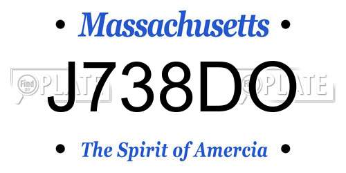 J738DO Massachusetts License Plate