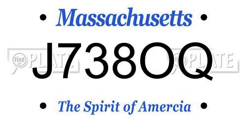 J738OQ Massachusetts License Plate