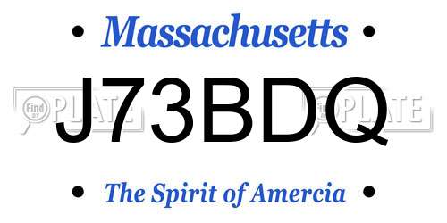 J73BDQ Massachusetts License Plate