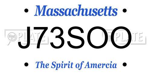 J73SOO Massachusetts License Plate