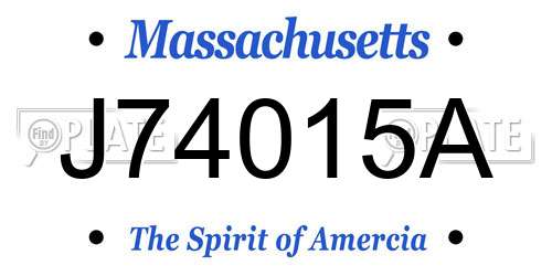 J74015A Massachusetts License Plate