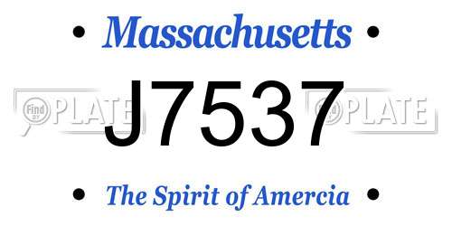 J7537 Massachusetts License Plate