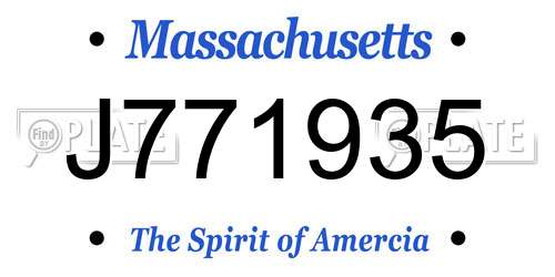 J771935 Massachusetts License Plate