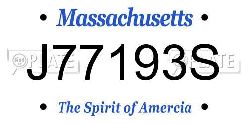 J77193S Massachusetts License Plate