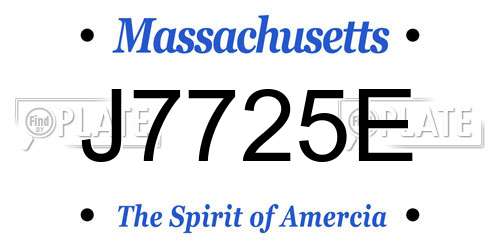 J7725E Massachusetts License Plate