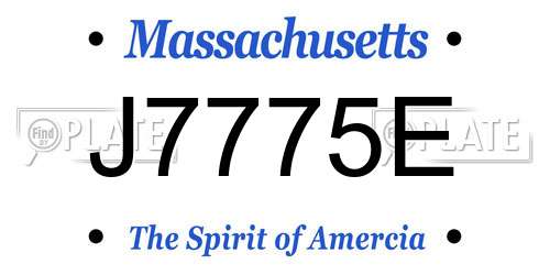 J7775E Massachusetts License Plate