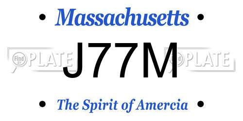 J77M Massachusetts License Plate