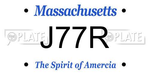 J77R Massachusetts License Plate