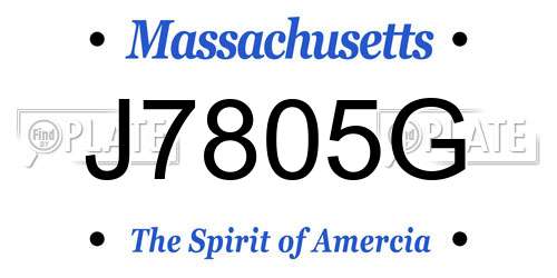 J7805G Massachusetts License Plate