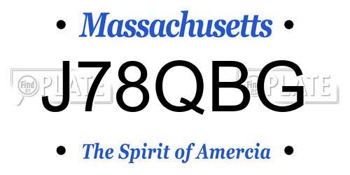 J78QBG Massachusetts License Plate