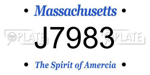 J7983 Massachusetts License Plate