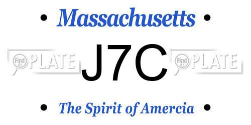 J7C Massachusetts License Plate