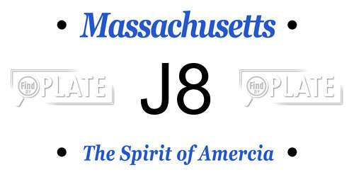 J8 Massachusetts License Plate