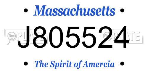 J805524 Massachusetts License Plate