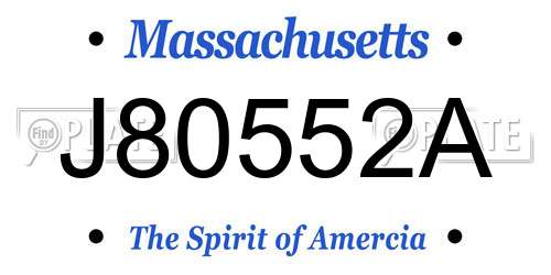 J80552A Massachusetts License Plate
