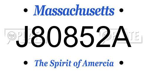 J80852A Massachusetts License Plate